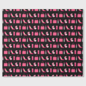 Meisjes zwart omslagpapier cadeaupapier (Vlak)