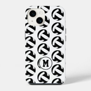 meisjes zwart wit volleybal patroon iPhone 14 hoesje