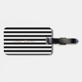Meisjes, zwart, witte strepen, lips bagagelabel (Achterkant horizontaal)