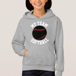 Meisjes Zwart-wittewitje Softball Sweatshirt