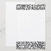 Meisjes  zwarte en witte rozen briefpapier (Voorkant / Achterkant)