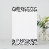 Meisjes  zwarte en witte rozen briefpapier (Staand voorkant)