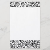 Meisjes  zwarte en witte rozen briefpapier (Voorkant)