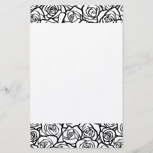 Meisjes  zwarte en witte rozen briefpapier (Voorkant)
