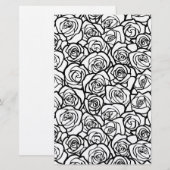 Meisjes  zwarte en witte rozen briefpapier (Voorkant / Achterkant)