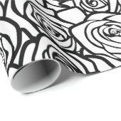 Meisjes  zwarte en witte rozen cadeaupapier (Rol Hoek)