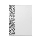 Meisjes zwarte en witte rozen notitieblok (Linkerzijde)