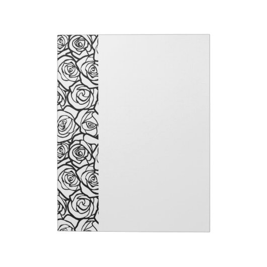 Meisjes  zwarte en witte rozen notitieblok (Linkerzijde)
