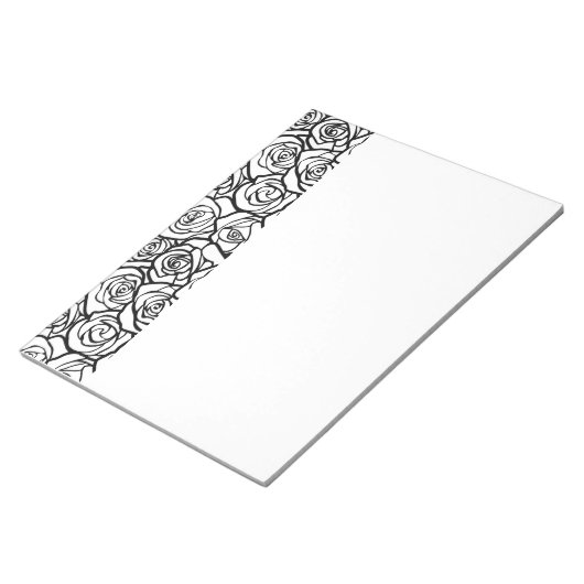 Meisjes  zwarte en witte rozen notitieblok (Schuin)