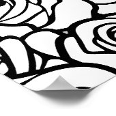 Meisjes  zwarte en witte rozen poster (Hoek)