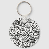 Meisjes zwarte en witte rozen sleutelhanger (Voorkant)