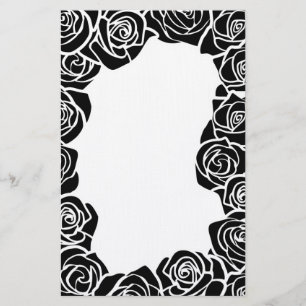 Meisjes  zwarte rozen briefpapier