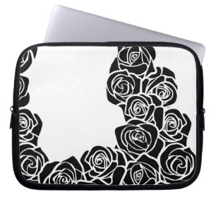 Meisjes zwarte rozen laptop sleeve