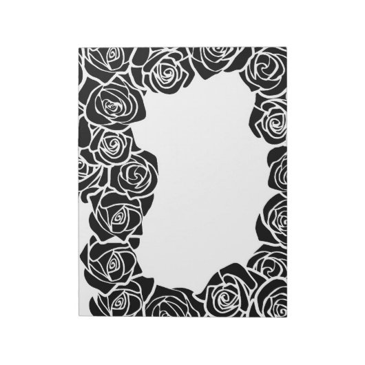 Meisjes zwarte rozen notitieblok (Linkerzijde)