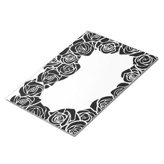 Meisjes zwarte rozen notitieblok (Schuin)