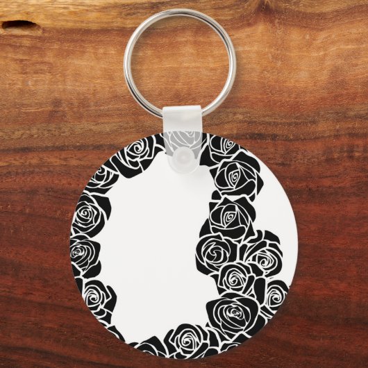 Meisjes zwarte rozen sleutelhanger (Voorkant)