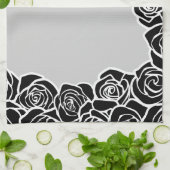 Meisjes  zwarte rozen theedoek (Gevouwen)