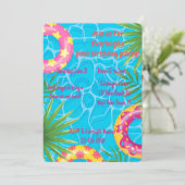 Meisjes Zwembad Feest Zomer Verjaardag Kaart (Staand voorkant)