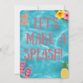 Meisjes Zwembad Feest Zomer Verjaardag Kaart (Achterkant)