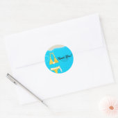 Meisjes Zwembad Party Bikini Verjaardag Zwemmen Cu Ronde Sticker (Envelop)