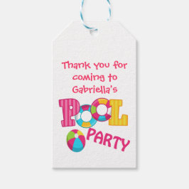 Meisjes Zwembad Party Gepersonaliseerde Gift Label Cadeaulabel