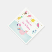 Meisjes Zwembad Party Ice Cream Sunshine Verjaarda Servet (Hoek)