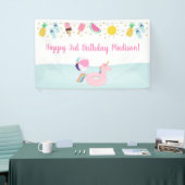 Meisjes Zwembad Party Ice Cream Sunshine Verjaarda Spandoek (Beurs)