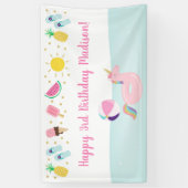 Meisjes Zwembad Party Ice Cream Sunshine Verjaarda Spandoek (Verticaal)
