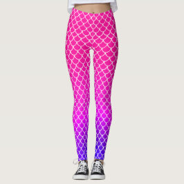 Meisjesachtig abstract roze paarse zeemeermin schu leggings