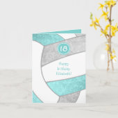 meisjesachtig aqua grijs volleybal verjaardag elke kaart (Gele Bloem)