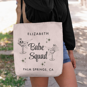Meisjesachtig Babe Squad Roze Bachelorette-feest Tote Bag