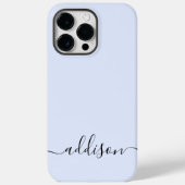 Meisjesachtig Blauw Monogram Modern Schrift Persoo Case-Mate iPhone Case (Achterkant)