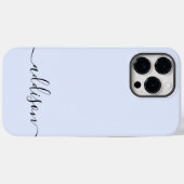Meisjesachtig Blauw Monogram Modern Schrift Persoo Case-Mate iPhone Case (Achterkant (horizontaal))