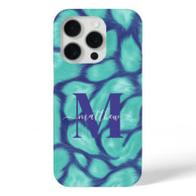 Meisjesachtig Blauw &Turquoise Luipaard Dierenprin