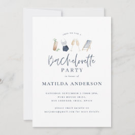 Meisjesachtig blauwe drankjes vrijgezellenweekend  aankondiging