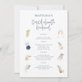 Meisjesachtig blauwe drankjes vrijgezellenweekend aankondiging (Achterkant)