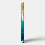 Meisjesachtig Blauwe Glitter Gouden Druppels Glans Case-Mate iPhone Case (Achterkant / Rechts)