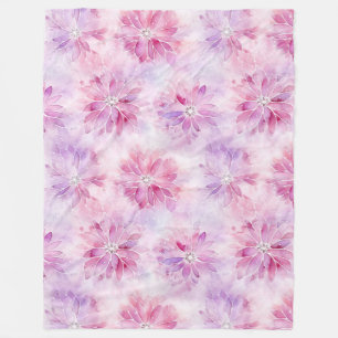 Meisjesachtig Blozend Roze Chic Lavendel Bloemig   Fleece Deken