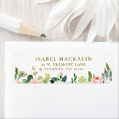 Meisjesachtig Blozend Roze Landelijke Bloemige Boe Etiket (Insitu)