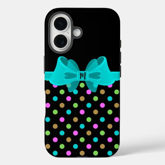 Meisjesachtig Chic Retro Stippen Coquette Monogram Case-Mate iPhone Case (Achterkant)