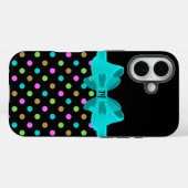 Meisjesachtig Chic Retro Stippen Coquette Monogram Case-Mate iPhone Case (Achterkant (horizontaal))