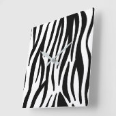 meisjesachtig chic stijlvol zwart wit zebraprint vierkante klok (Hoek)