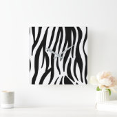 meisjesachtig chic stijlvol zwart wit zebraprint vierkante klok (Huis)