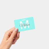 meisjesachtig chic strand abstract turquoise aqua  badge (Handheld)