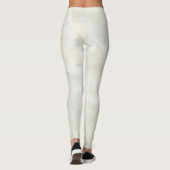 Meisjesachtig Cool Modern Wit Marmer Textuur Leggings (Achterkant)
