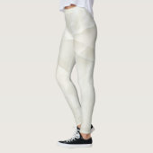 Meisjesachtig Cool Modern Wit Marmer Textuur Leggings (Links)