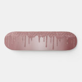 Meisjesachtig Cool Roze Roze Goud Glitter Sparkle Persoonlijk Skateboard (Horizontaal)