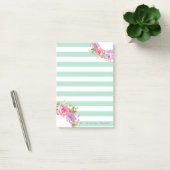 Meisjesachtig Cute Bloem, Mintgroene Gestreepte,Pe Post-it® Notes (Kantoor)