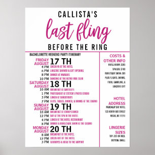 Meisjesachtig Cute Roze Zwarte Meidenavakantie Iti Poster