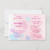 Meisjesachtig Cute Witte Kitten en Cupcake Verjaar Kaart (Achterkant)